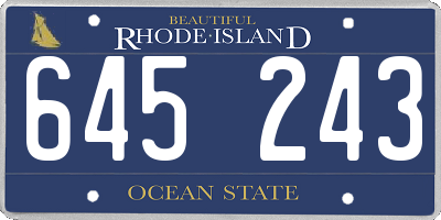 RI license plate 645243