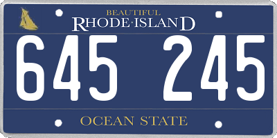 RI license plate 645245