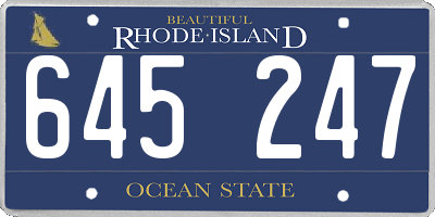 RI license plate 645247