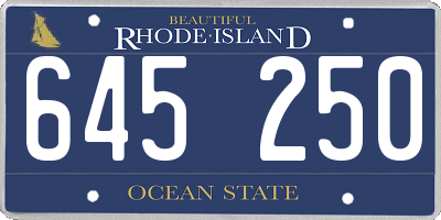 RI license plate 645250