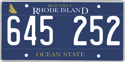 RI license plate 645252