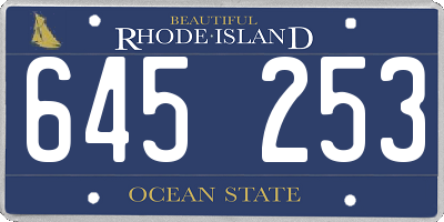 RI license plate 645253