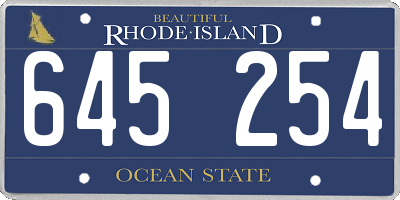 RI license plate 645254