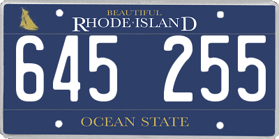 RI license plate 645255