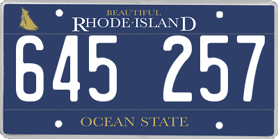 RI license plate 645257