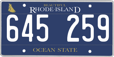 RI license plate 645259
