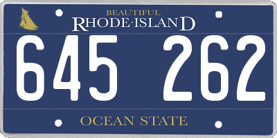 RI license plate 645262