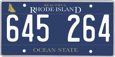 RI license plate 645264