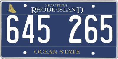 RI license plate 645265