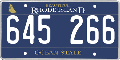 RI license plate 645266