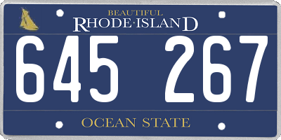 RI license plate 645267