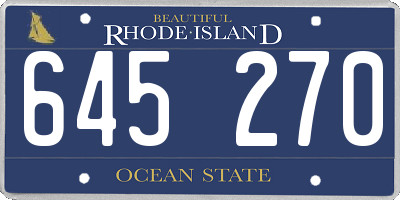 RI license plate 645270