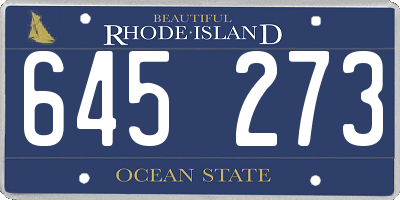 RI license plate 645273