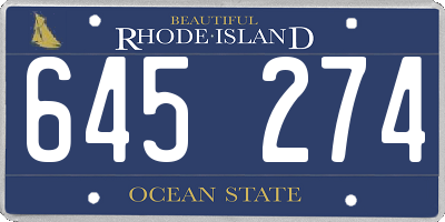 RI license plate 645274