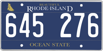 RI license plate 645276