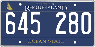 RI license plate 645280
