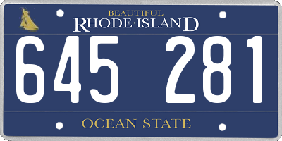 RI license plate 645281