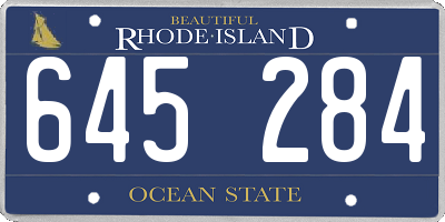 RI license plate 645284