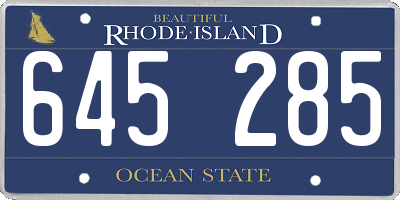RI license plate 645285