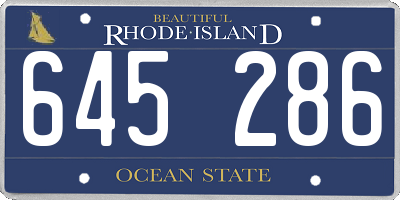 RI license plate 645286
