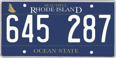 RI license plate 645287