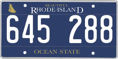 RI license plate 645288