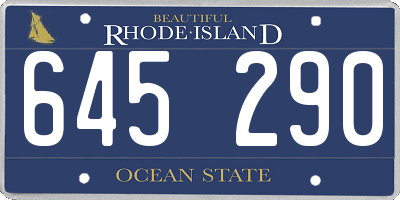 RI license plate 645290