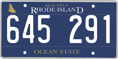 RI license plate 645291