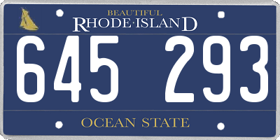 RI license plate 645293
