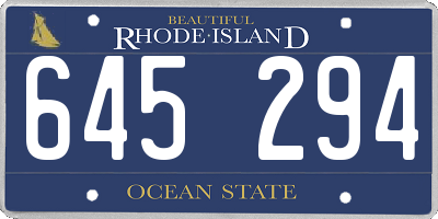 RI license plate 645294
