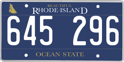 RI license plate 645296