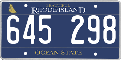 RI license plate 645298