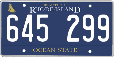 RI license plate 645299