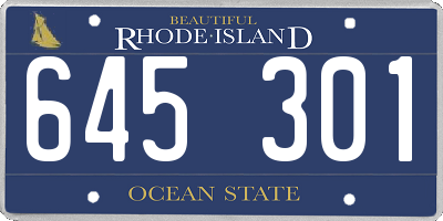 RI license plate 645301