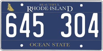 RI license plate 645304
