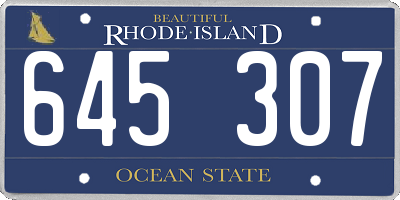 RI license plate 645307