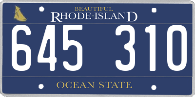 RI license plate 645310