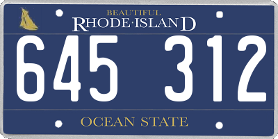 RI license plate 645312