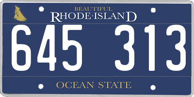 RI license plate 645313