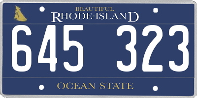 RI license plate 645323
