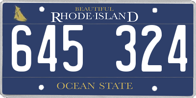 RI license plate 645324