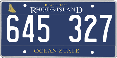 RI license plate 645327