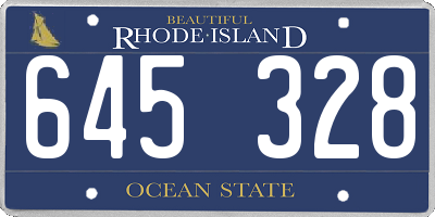 RI license plate 645328