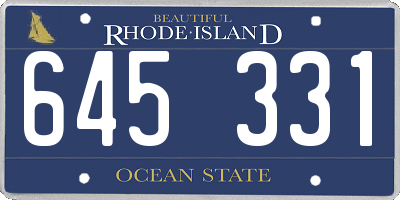 RI license plate 645331