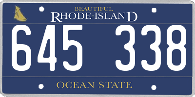 RI license plate 645338