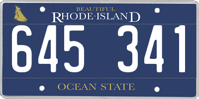 RI license plate 645341