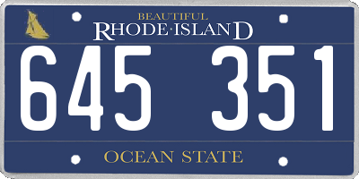 RI license plate 645351