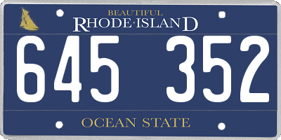 RI license plate 645352