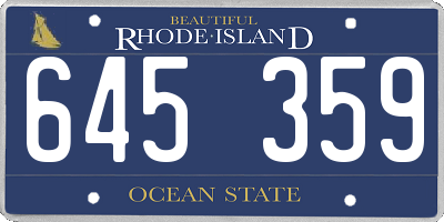 RI license plate 645359