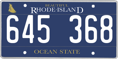 RI license plate 645368